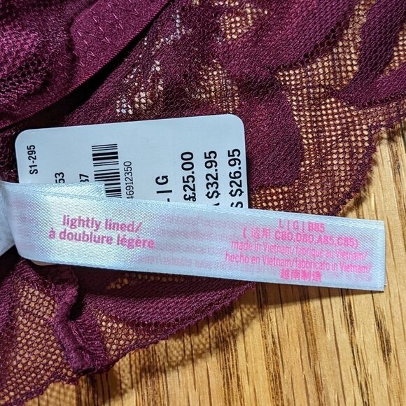 🧡 PINK Victoria's Secret Lightly Lined Bralette in Plum/Wine - Picture 4 of 4